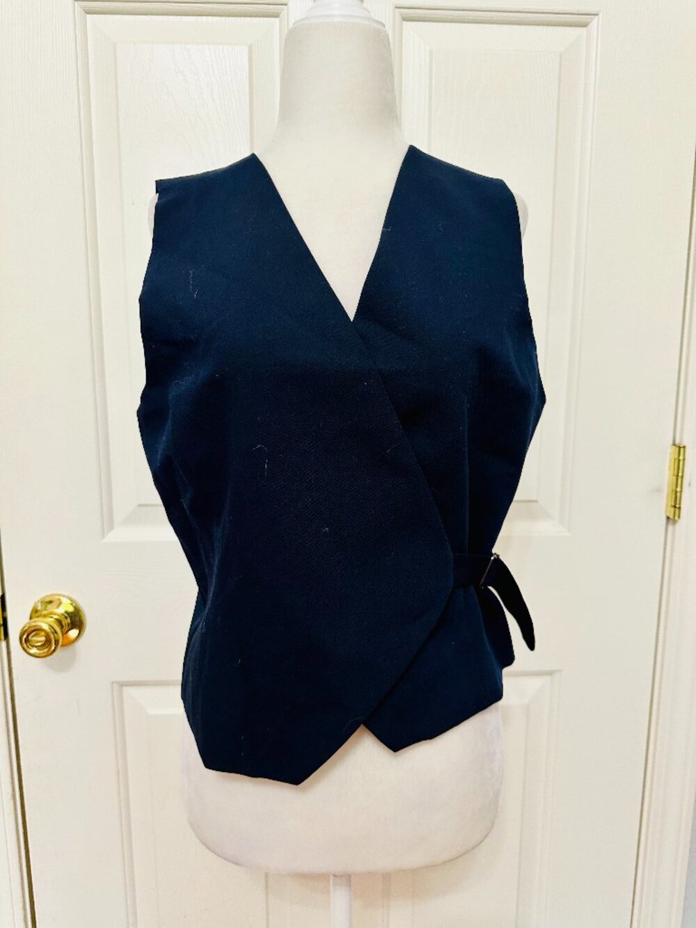 CHRISTIAN LACROIX BLACK WRAP VEST MEDIUM